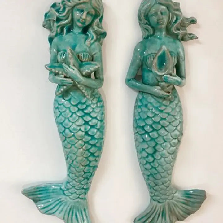 Ceramic Mermaid Wall Figurines