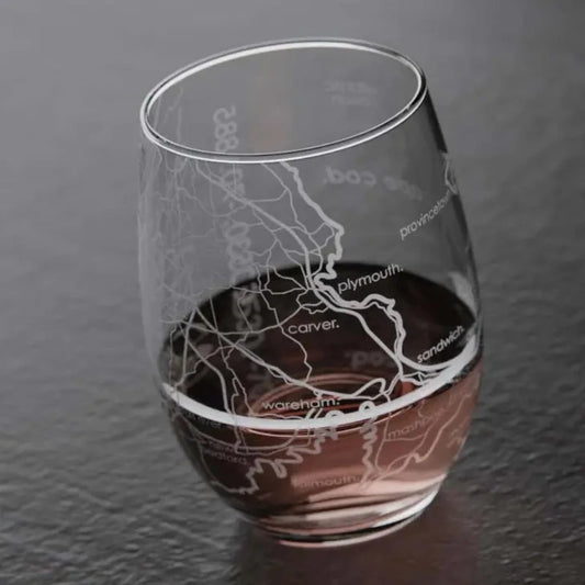 Cape Cod MA Wine Glass