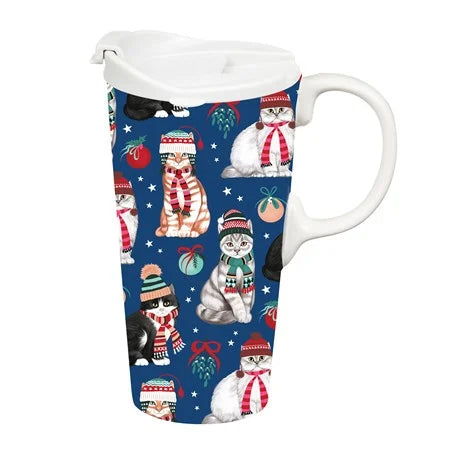 Holiday Cat Travel Mug