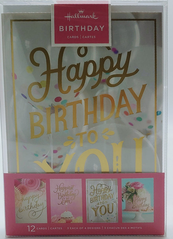 Happy Birthday Cards 12 pk