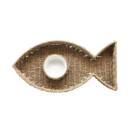 Fish shaped Chips n Dip Serveware