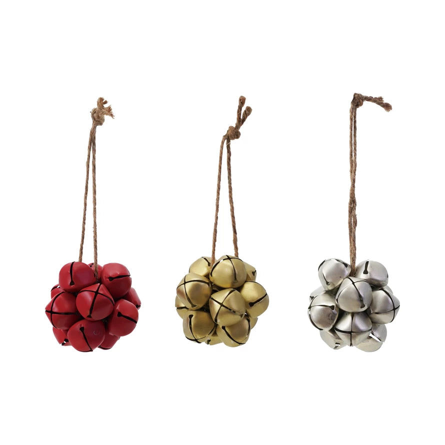 3"H Metal Jingle Bell Cluster Ornament