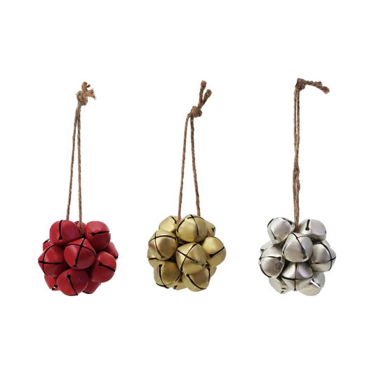 3"H Metal Jingle Bell Cluster Ornament