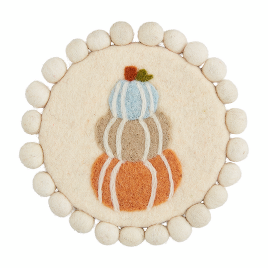 Stacked Pumpkin Wool Trivet