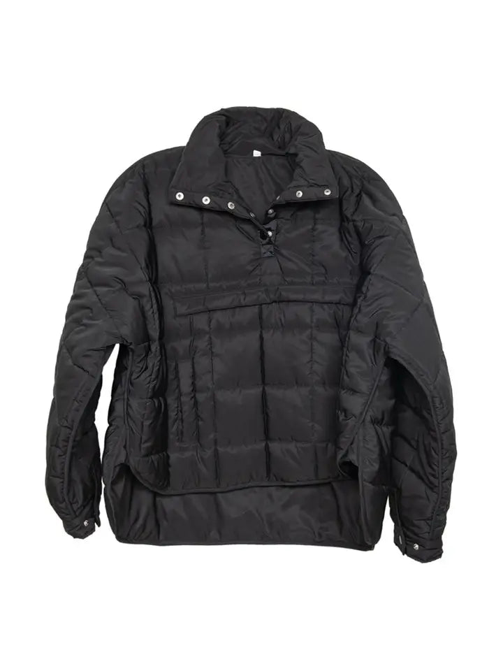 Black Puffer Pullover Jacket