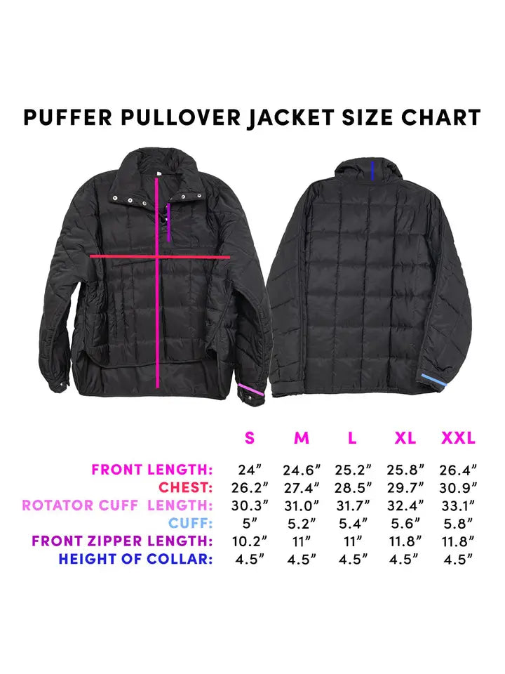 Black Puffer Pullover Jacket