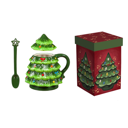 Christmas Tree Mug w/ Spoon