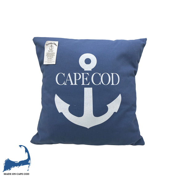 Blue Cape Cod Anchor Pillow