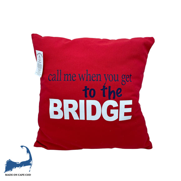 Cape Cod Bridge Pillow Red