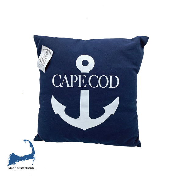 Dark Blue Cape Cod Anchor Pillow