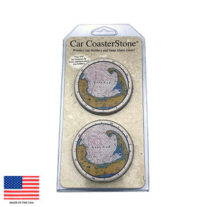 Cape Cod Nautical Chart Stone Car Coaster