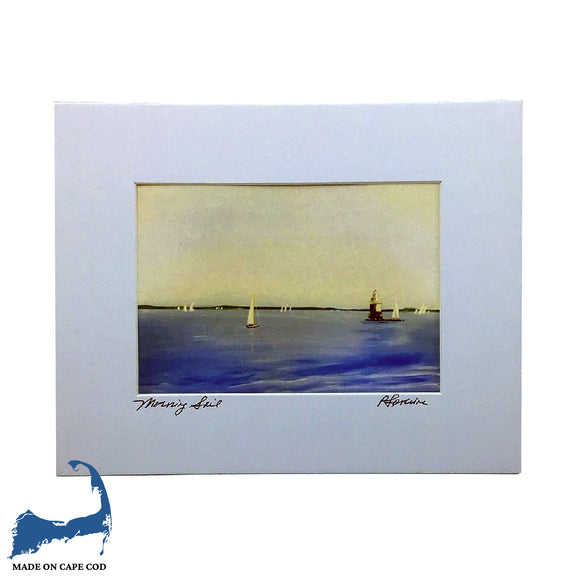 Morning Sail Matted Print by Peter Saverine