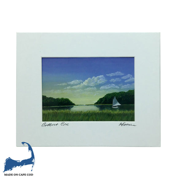 Catboat Cove Matted Print by Peter Saverine