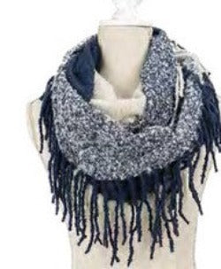 Color Block Infinity Scarf Blue