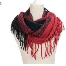 Color Block Infinity Scarf Red